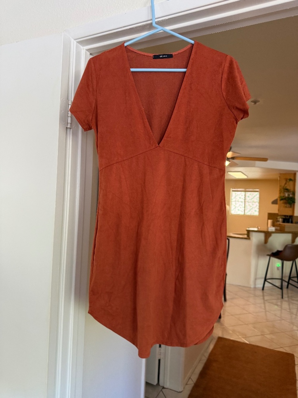 Burnt orange mini dress